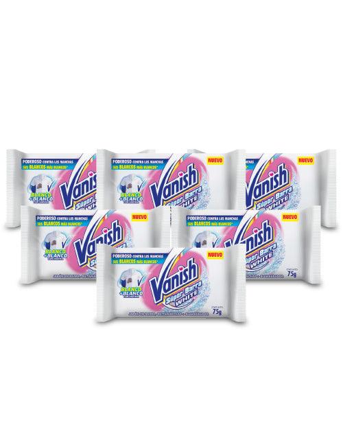 Vanish Jabon barra ropa blanca 6 x 75 gr - Puntolimpieza