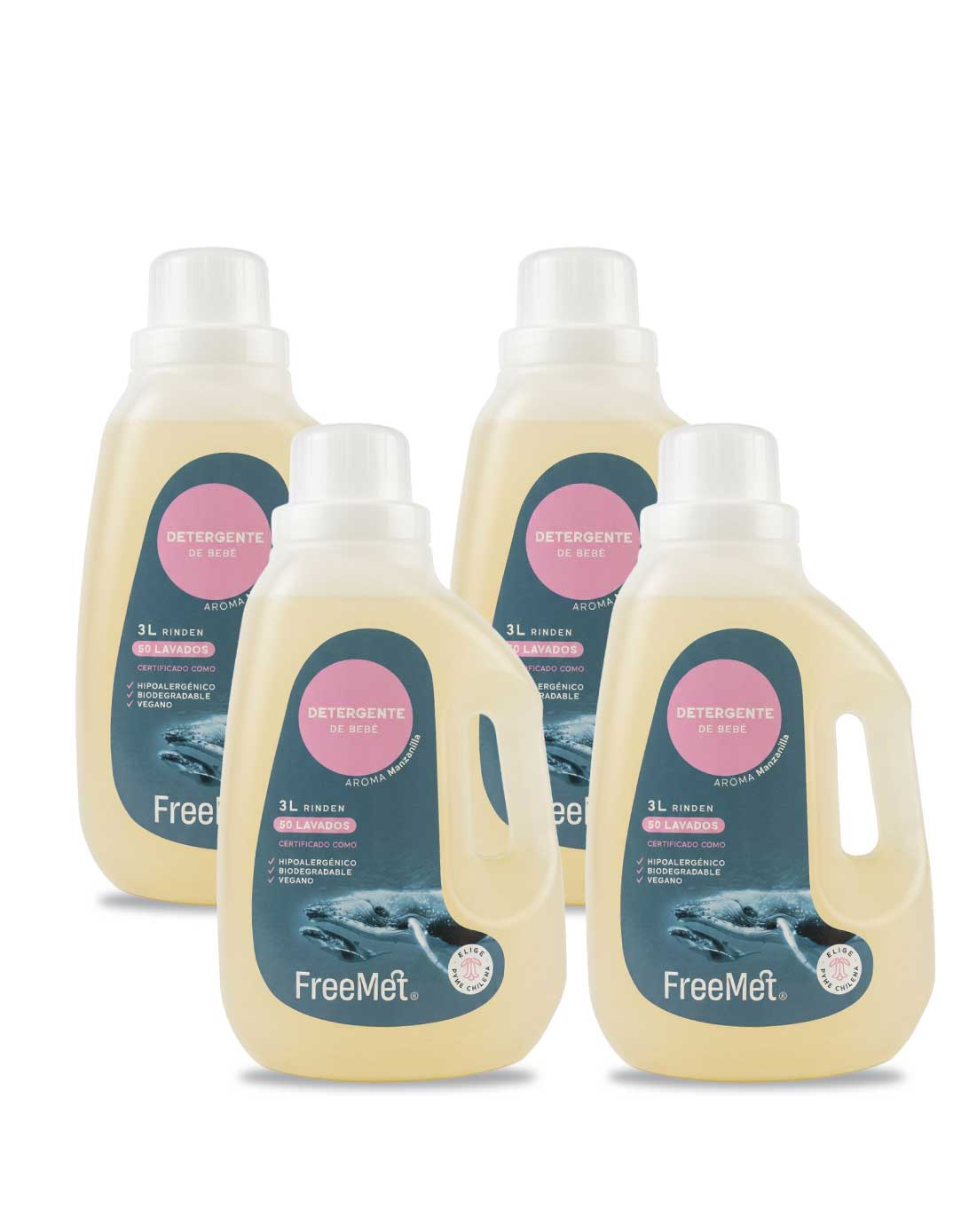 Freemet Detergente liquido concentrado Bebe 4 x 3 L