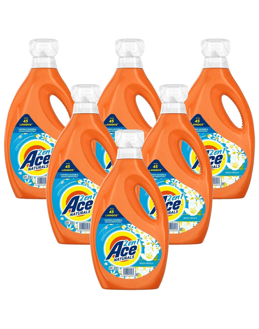 Ace Detergente 2 en 1 líquido 6 x 1,8 L