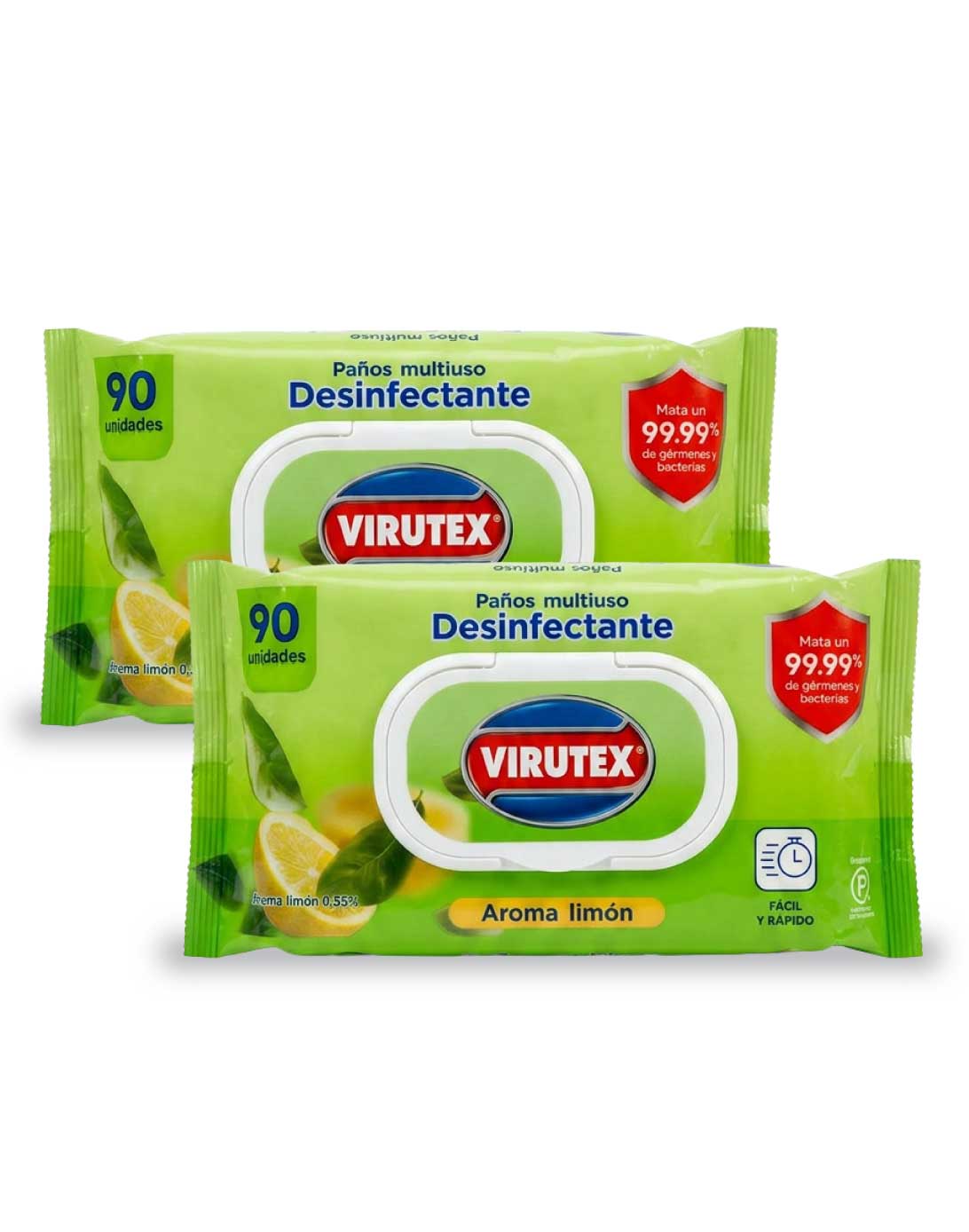 Virutex Toallas Desinfectante Multiuso 2 x 90 unid