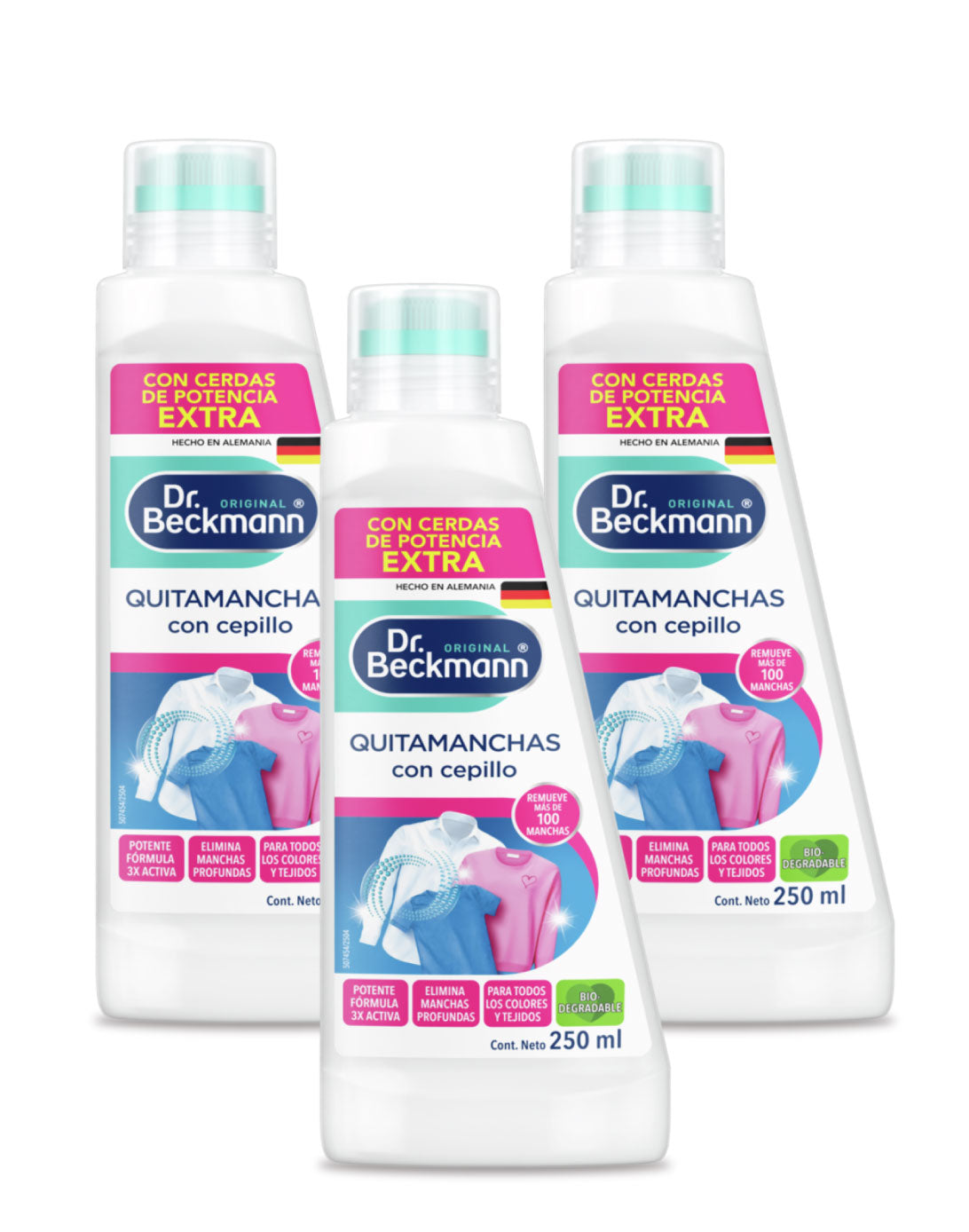 Dr. Beckmann Quitamanchas Prelavado con Cepillo 3 x 250 cc