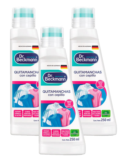 Dr. Beckmann Quitamanchas Prelavado con Cepillo 3 x 250 cc