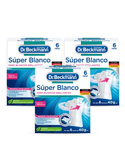 Dr. Beckmann Super Blanco Blanqueador Intensivo 3 x 240 gr - Puntolimpieza