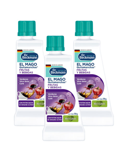 Dr. Beckmann El Mago Quitamanchas Frutas y Bebidas 3 x 50 gr