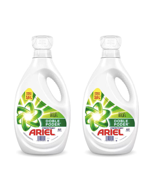 Ariel Power Liquid Detergente liquido concentrado 2 x 1,8 L - Puntolimpieza