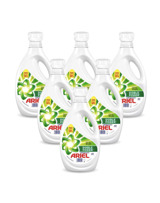 Ariel Power Liquid Detergente liquido concentrado 6 x 1,8 L - Puntolimpieza