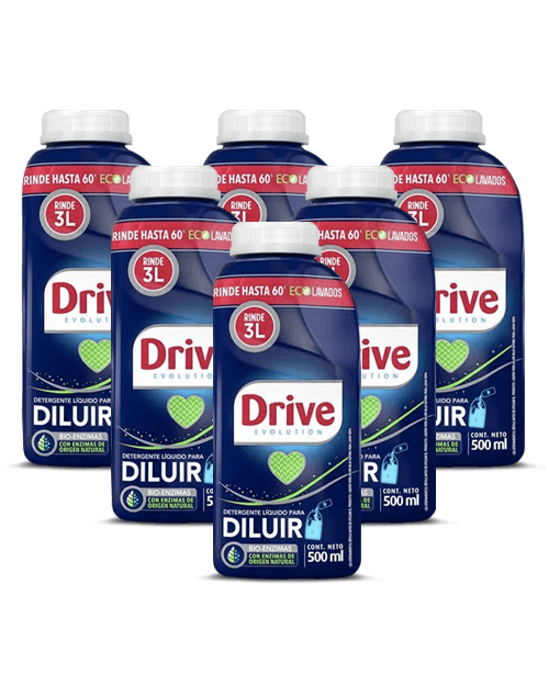 Drive Detergente Liquido Para Diluir 6 x 500 cc - Puntolimpieza
