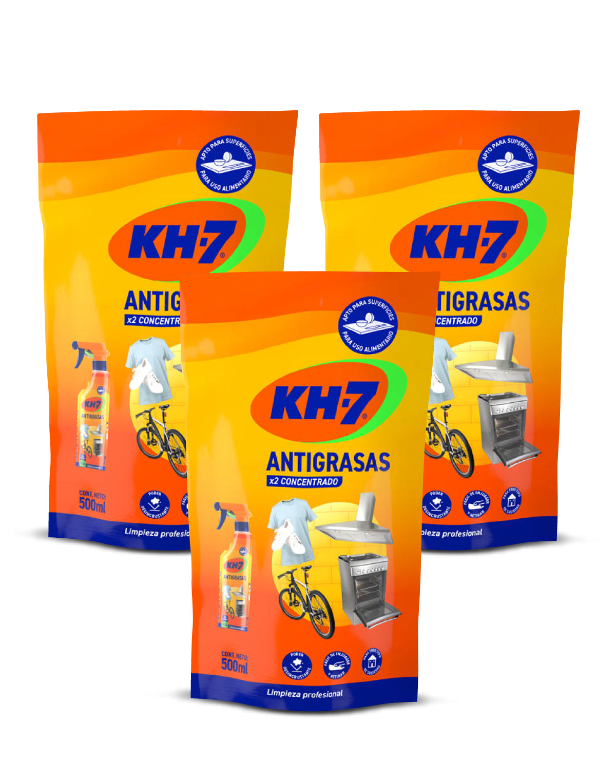 KH-7 Antigrasa Recarga 3 x 500 cc