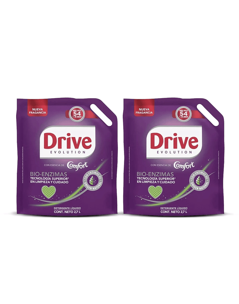 Drive Detergente Liquido Bio-Enzimas Comfort Doypack 2 x 2,7 L - Puntolimpieza
