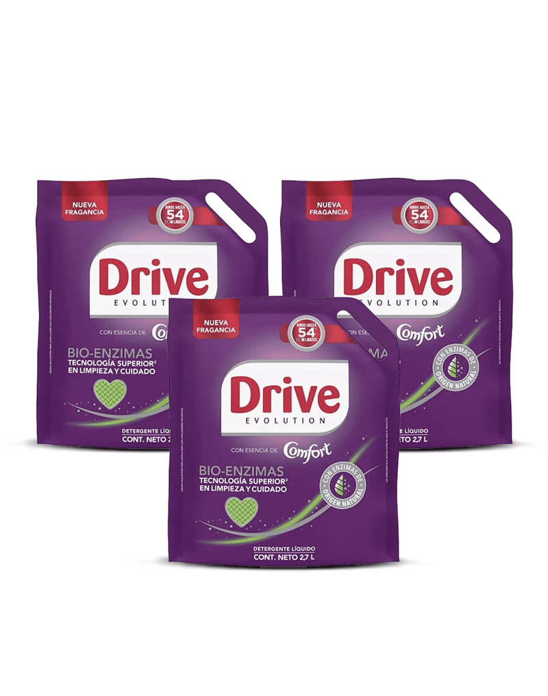 Drive Detergente Liquido Bio-Enzimas Comfort Doypack 3 x 2,7 L - Puntolimpieza