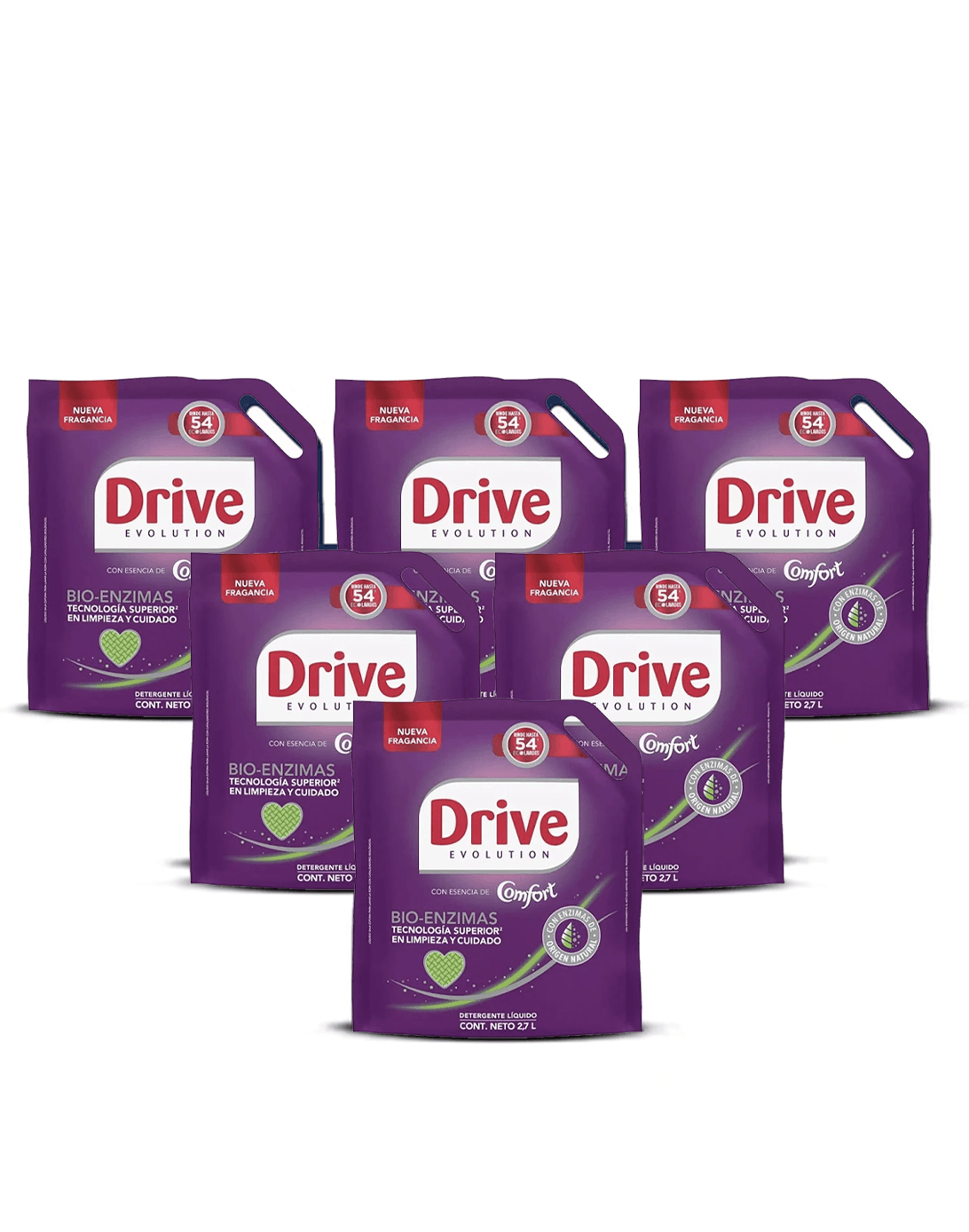 Drive Detergente Liquido Bio-Enzimas Comfort Doypack 6 x 2,7 L - Puntolimpieza