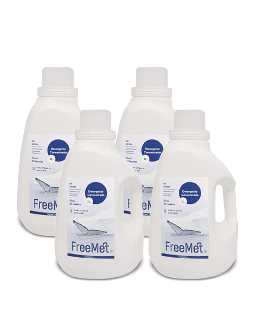 Freemet Detergente liquido concentrado Sin Aroma 4 x 3 L - Puntolimpieza