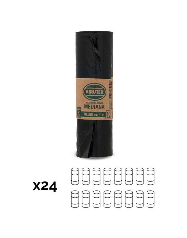 Virutex Bolsa de Basura Mediana 70 x 90 cm 24 x 10 unid