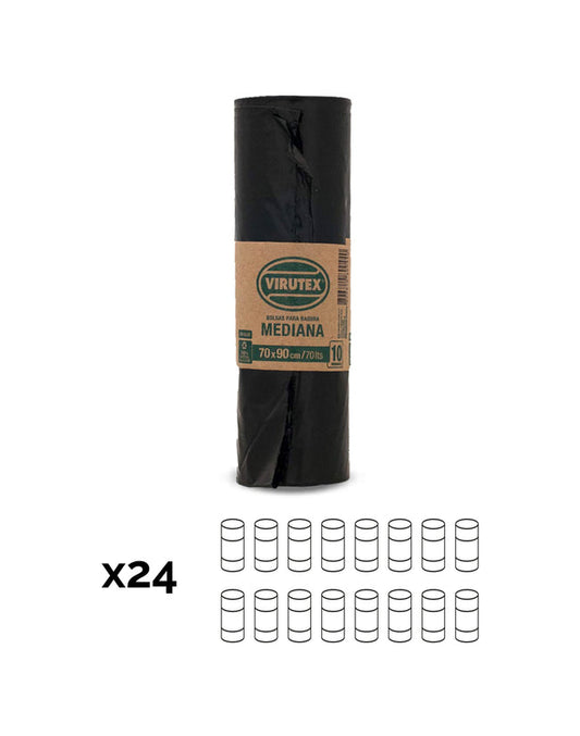 Virutex Bolsa de Basura Mediana 70 x 90 cm 24 x 10 unid