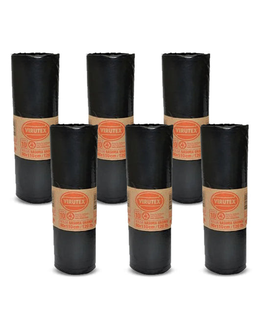 Virutex Bolsa de Basura Grande 80 x 110 cm 6 x 10 unid