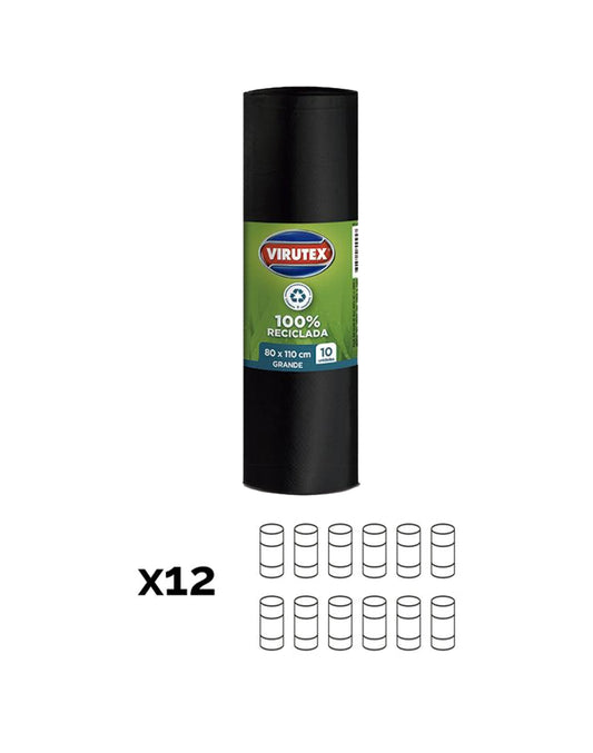 Virutex Bolsa de Basura Grande 80 x 110 cm 12 x 10 unid