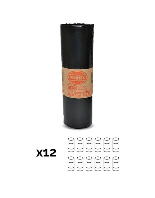 Virutex Bolsa de Basura Grande 80 x 110 cm 12 x 10 unid