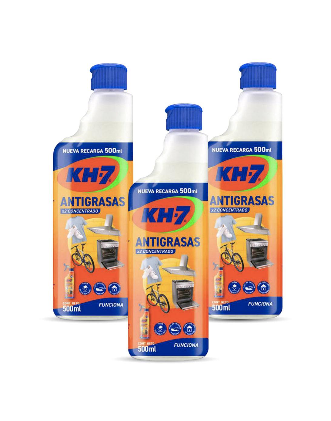 KH-7 Antigrasa Recarga Botella 3 x 500 cc - Puntolimpieza