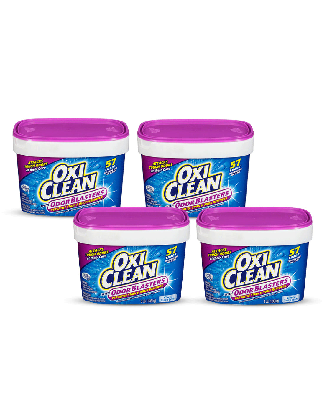 OxiClean Quitamanchas Odor Blaster en polvo 4 x 1,36 kg