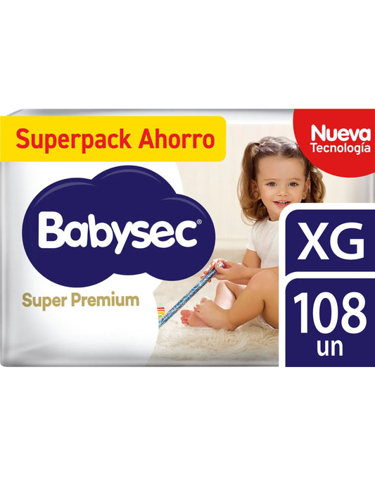 Babysec Pañales Bebé Super Premium XG 2 x 54 unid