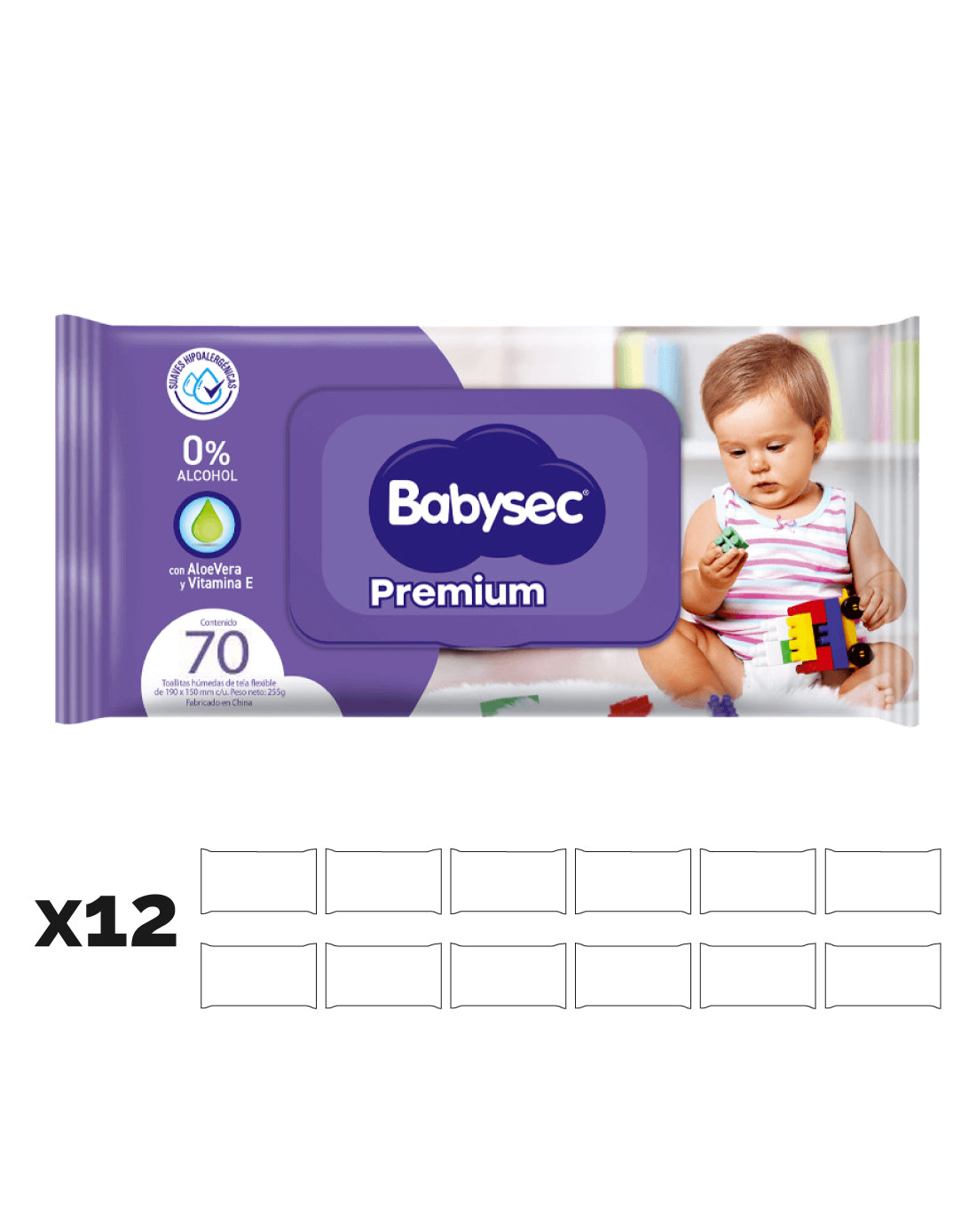 Babysec Toallas Húmedas Premium 12 x 70 unid