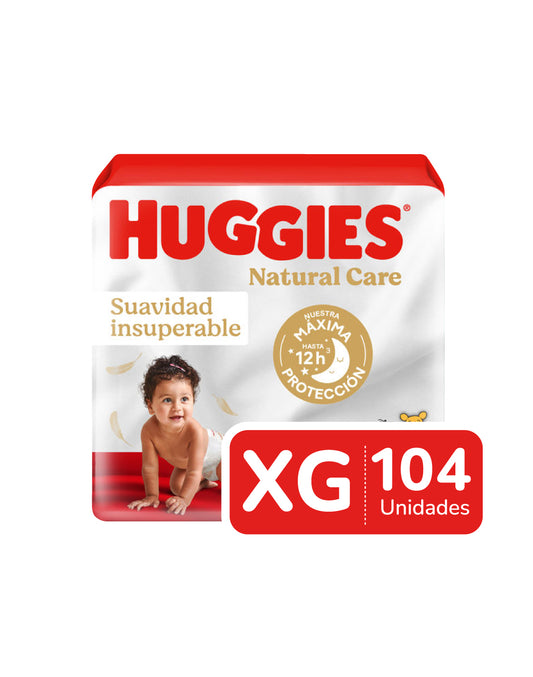 Huggies Pañales Bebé Natural Care XG 2 x 52 unid