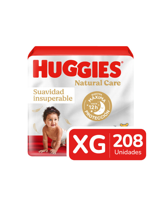 Huggies Pañales Bebé Natural Care XG 4 x 52 unid