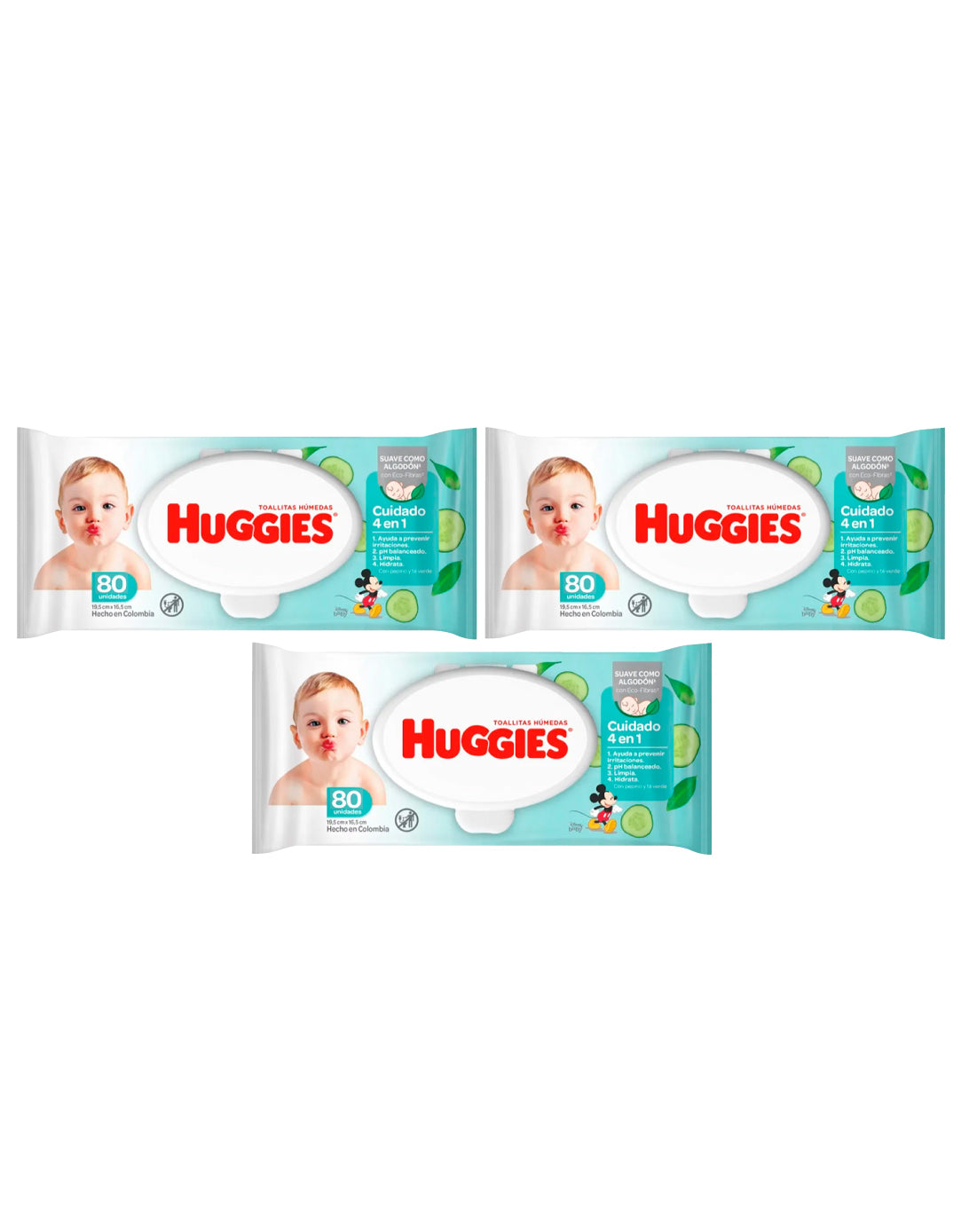 Huggies Toallas Húmedas 3 x 80 unid