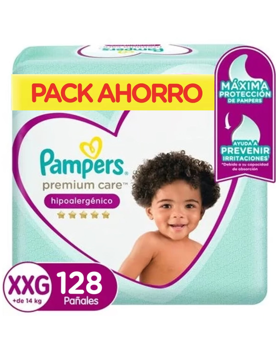 Pampers Pañales Bebé Premium Care XXG 8 x 16 unid