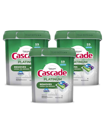 Cascade Detergente Lavavajilla Platinum Pods 3 x 59 unid