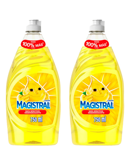 Magistral Lavaloza Ultra Desengrasante Limón 2 x 750 cc