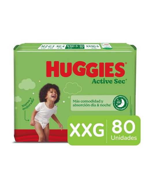 Huggies Pañales Bebé Active Sec XXG 8 x 10 unid