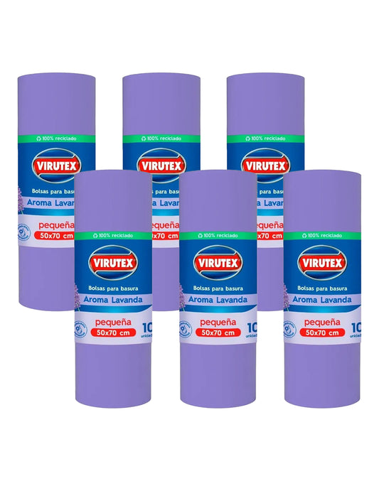 Virutex Bolsa de Basura Aroma Lavanda 50 x 70 cm 6 x 10 unid