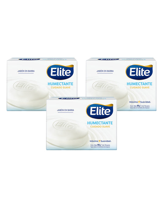 Elite Jabón Barra Elite Humectante Cuidado Suave 3 x 90 gr