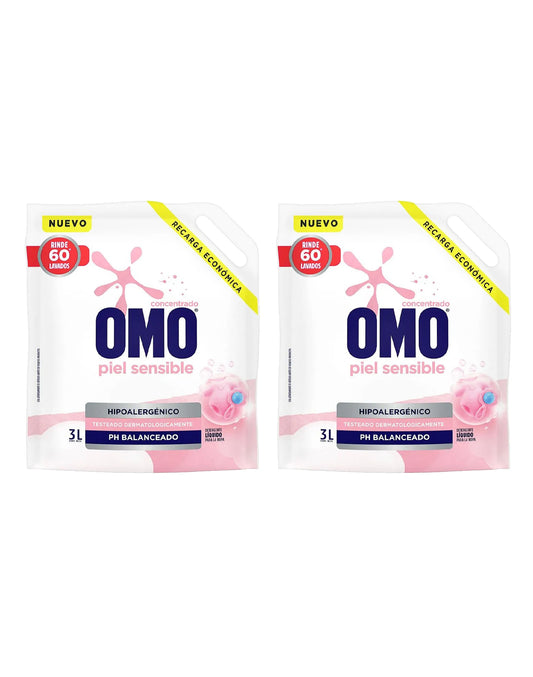 Omo Detergente concentrado piel sensible recarga 2 x 3 L