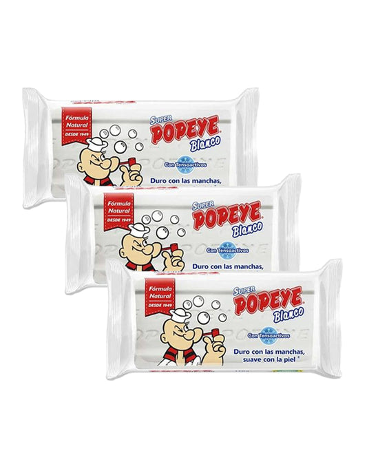 Popeye Jabon Ropa Blanca y Color 3 x 170 gr