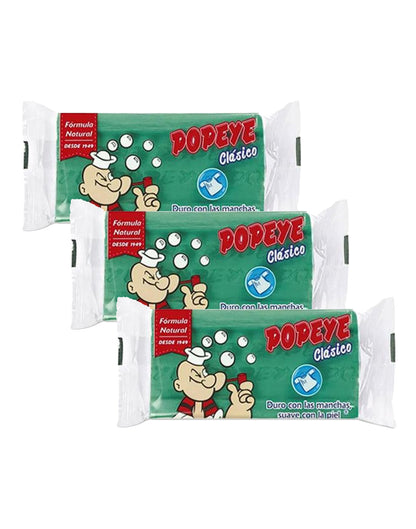 Popeye Jabón Ropa Verde Clásico 3 x 170 gr