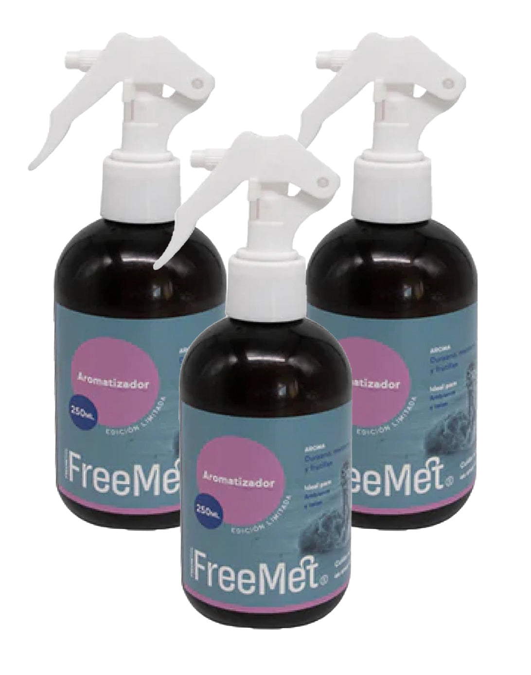 Freemet Aromatizador de ambiente y telas Durazno, manzana y frutillas 250ml 3 x 250 ml