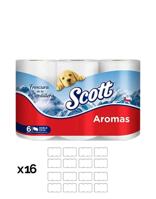 Scott Papel Higiénico Doble Hoja Aromas 21 metros 2 MANGAS