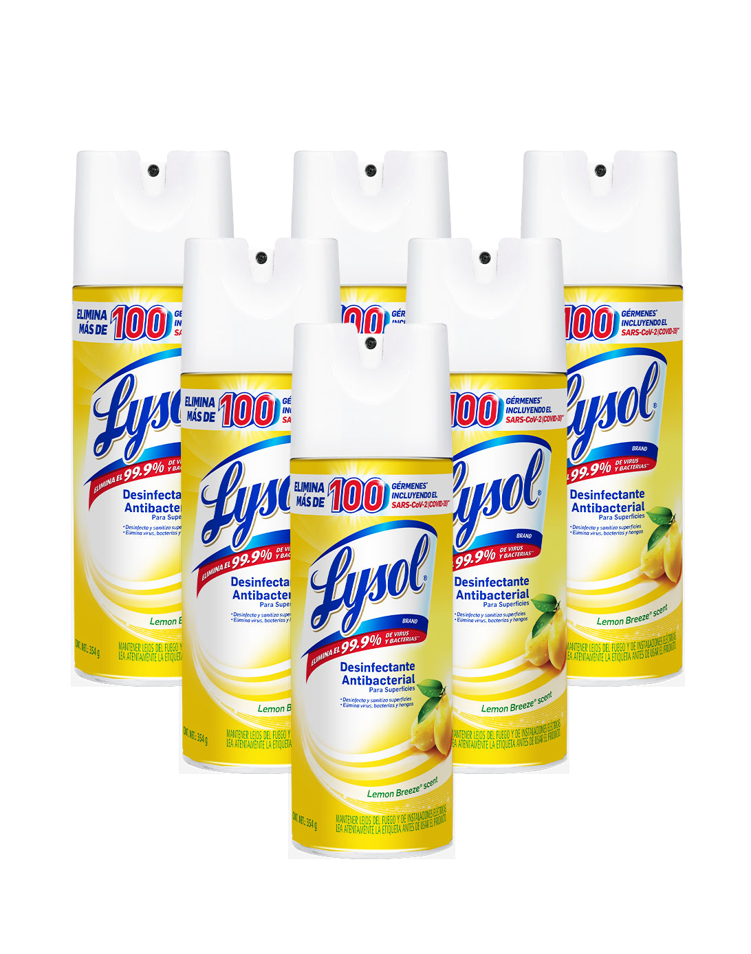 Lysol Desinfectante de ambiente y superficie Lemon 6 x 354 gr