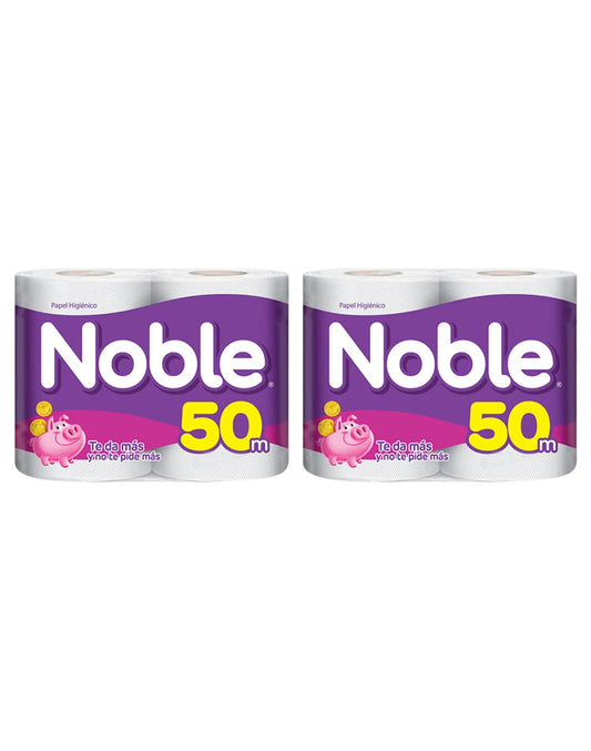 Noble Papel Higiénico Doble Hoja 50 metros 8 x 4 rollos
