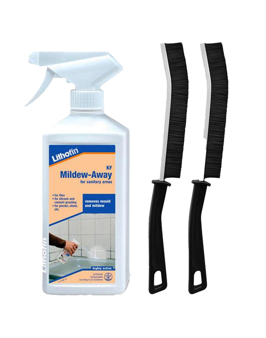 Pack Mildew Away + Cepillos de Limpieza Delgado Cerdas Duras 500 cc + 2 unid