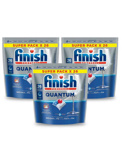 Finish Quantum Lavavajilla Tabletas Todo en uno 3 x 26 unid