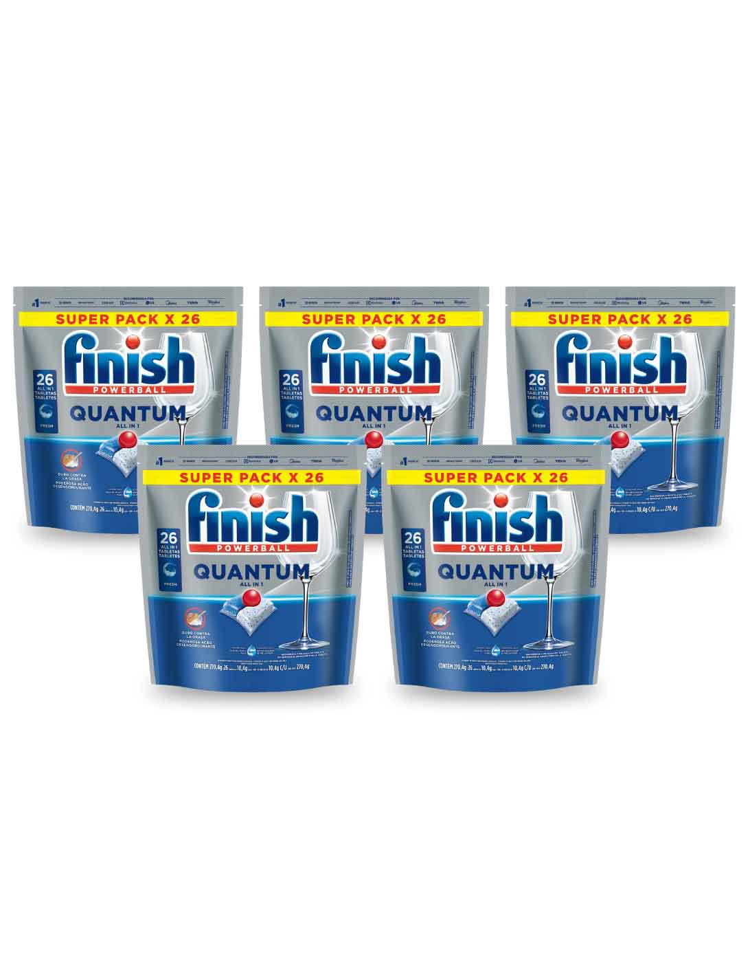 Finish Quantum Lavavajilla Tabletas Todo en uno 5 x 26 unid