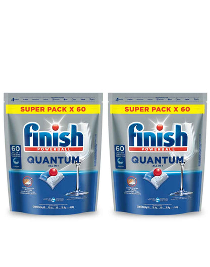 Finish Quantum Lavavajilla Tabletas Todo en uno 2 x 60 unid