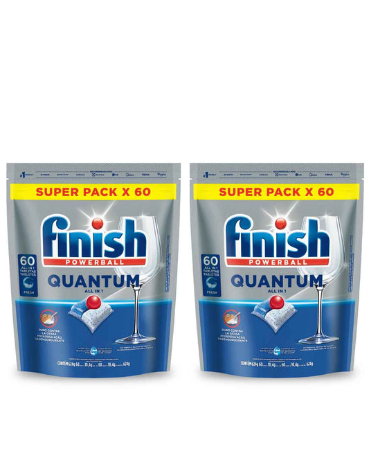 Finish Quantum Lavavajilla Tabletas Todo en uno 2 x 60 unid