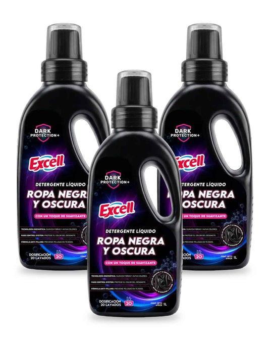 Excell Detergente ropa negra y oscura 3 x 1 L