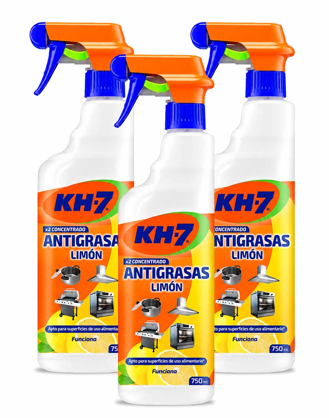 KH-7 Antigrasas Concentrado aroma limón 3 x 750 cc