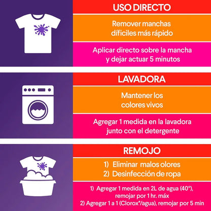 Clorox Quitamanchas ropa colores vivos 960 gr
