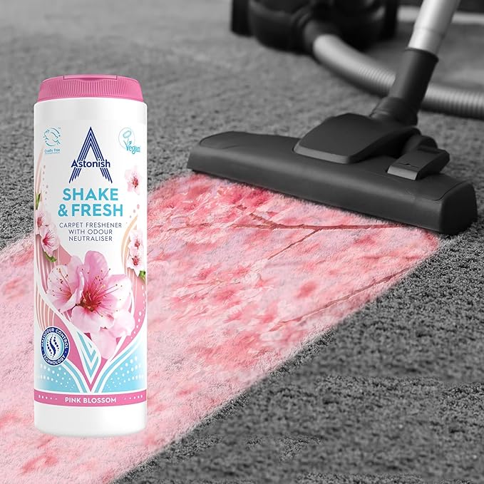 Astonish Aromatizante y Removedor de Olores para Alfombras Pink Blossom 350 gr